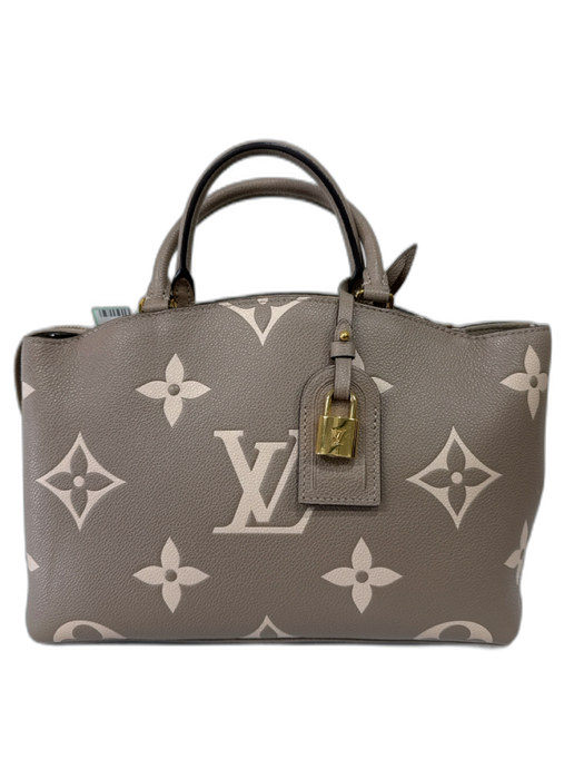 Louis Vuitton Beige & Taupe Leather Monogram Top Handles Embossed Bag Beige & Taupe