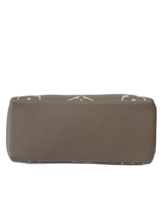 Louis Vuitton Beige & Taupe Leather Monogram Top Handles Embossed Bag Beige & Taupe