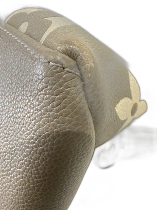Louis Vuitton Beige & Taupe Leather Monogram Top Handles Embossed Bag Beige & Taupe