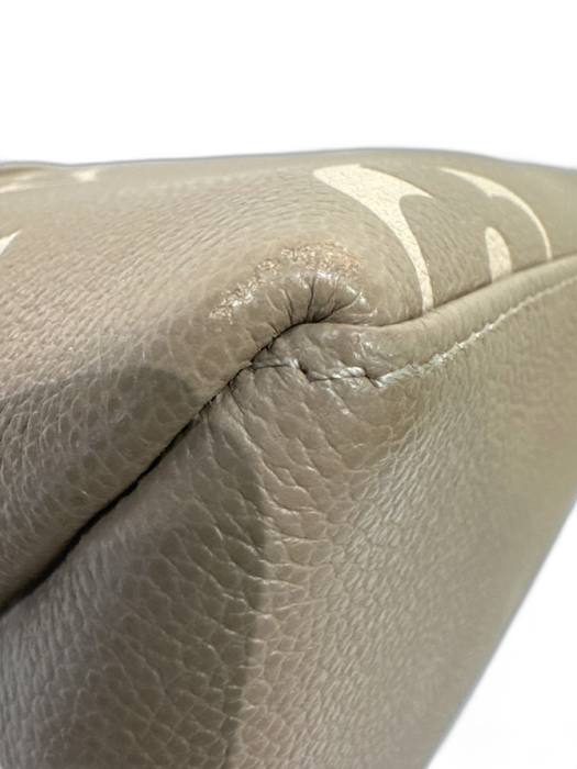 Louis Vuitton Beige & Taupe Leather Monogram Top Handles Embossed Bag Beige & Taupe