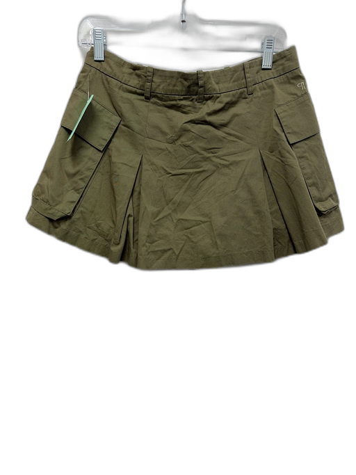 Pilcro Size 25 Army Green Cotton Utility Pockets Pleat Detail Mini Skirt Army Green / 25