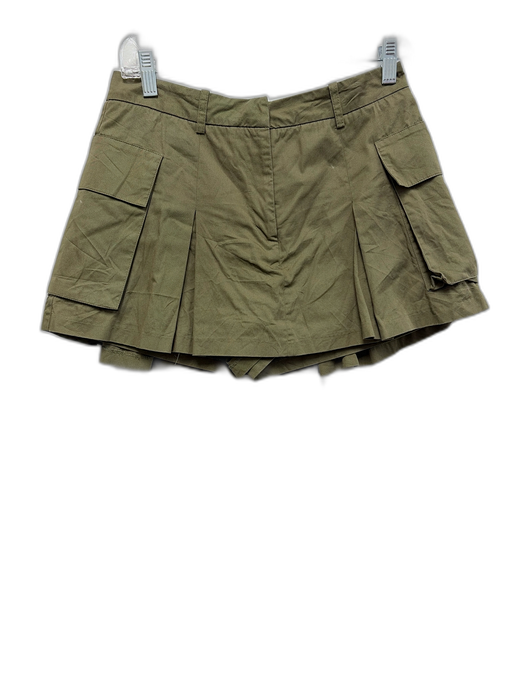 Pilcro Size 25 Army Green Cotton Utility Pockets Pleat Detail Mini Skirt Army Green / 25
