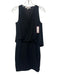 Elizabeth And James Size 6 Black Polyester Sleeveless Wrap V Neck Draped Dress Black / 6