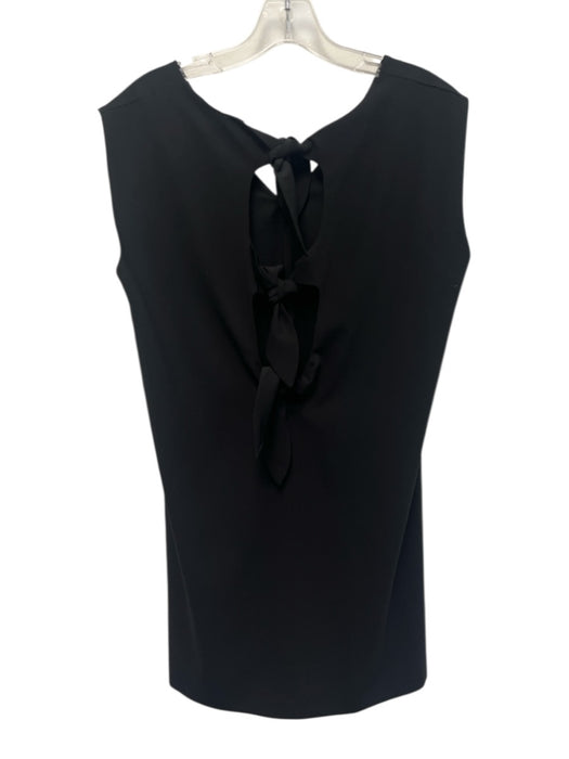 Alice + Olivia Size 4 Black Polyester Sleeveless V Neck Tie Back Dress Black / 4