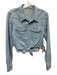 Mother Size M Light Wash Cotton Blend Chambray Long Sleeve Snap Button Front Top Light Wash / M
