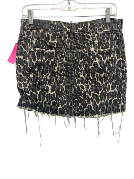 Mother Superior Size 28 Gray & Taupe Cotton Blend Denim Raw Hem Mini Skirt Gray & Taupe / 28
