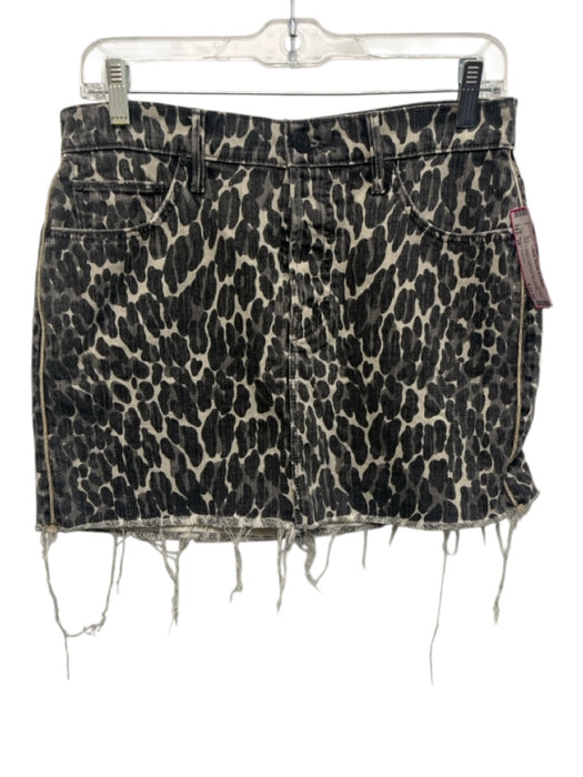 Mother Superior Size 28 Gray & Taupe Cotton Blend Denim Raw Hem Mini Skirt Gray & Taupe / 28
