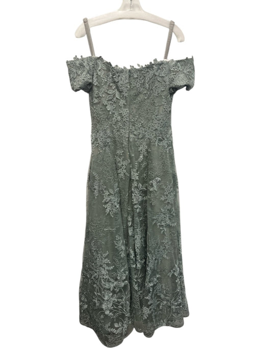 Lara Size 10 Sage green Polyester Tulle Floral Lace Off Shoulder A line Gown Sage green / 10