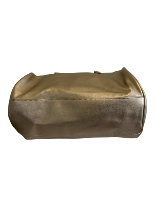 Purse N Gold Faux Leather Zip Top Handle Removable Strap Duffle Bag Gold / L