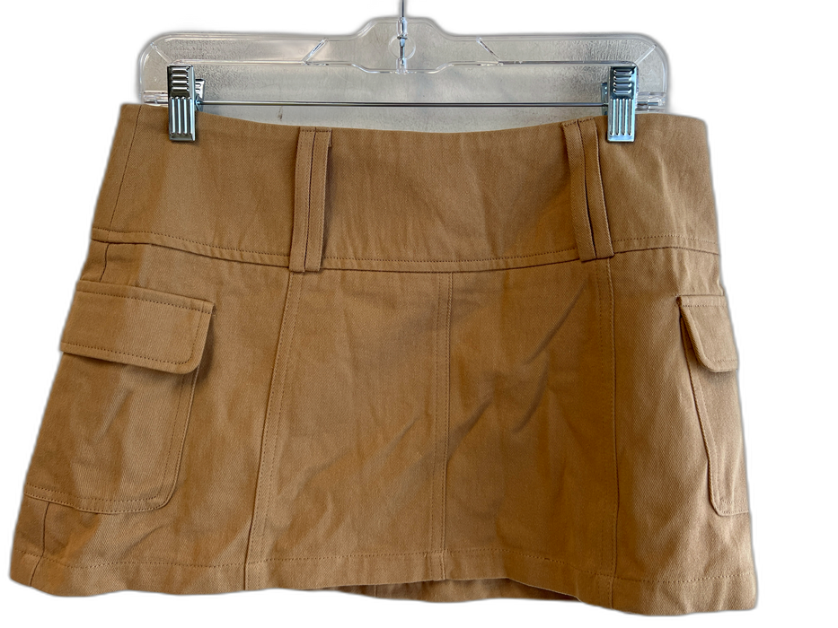 Superdown Size Medium Tan No Fabric Tag Back Zip Wide Waist Band Pockets Skirt Tan / Medium