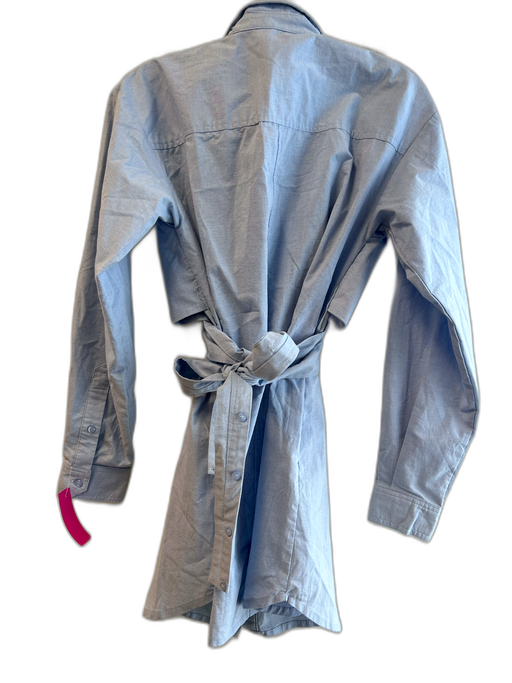 Sovere / Size Medium Light Blue Cotton Long Sleeve Button Down Collared Dress Light Blue / Medium