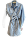 Sovere / Size Medium Light Blue Cotton Long Sleeve Button Down Collared Dress Light Blue / Medium