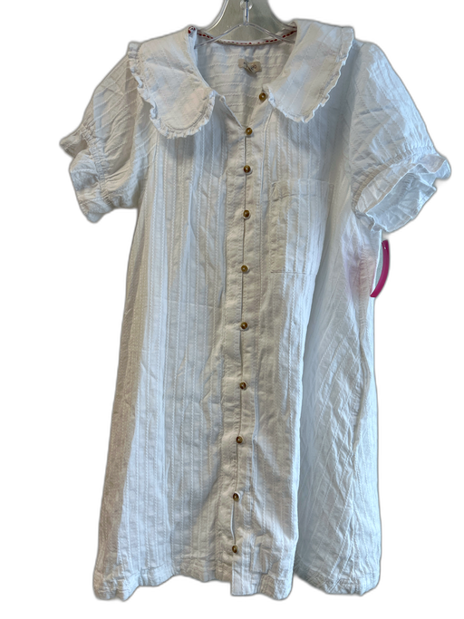 Pilcro Size Medium White Cotton & Acetate Round Container Button Down Dress White / Medium