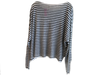 Eileen Fisher Size Large Black & White Linen Blend Striped Long Sleeve Top Black & White / Large