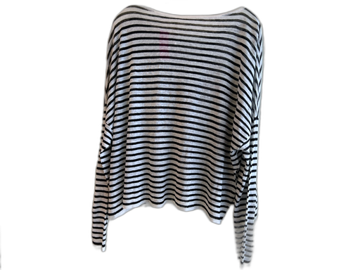 Eileen Fisher Size Large Black & White Linen Blend Striped Long Sleeve Top Black & White / Large