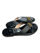 Gucci Shoe Size 40 Black & Gold Leather Flip Flop Logo Slip On Sandal Shoes Black & Gold / 40