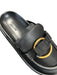 Moncler Shoe Size 40 Black Leather Loafer Slip On Gold Hardware Shoes Black / 40