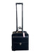Jack Georges Black Leather computor bag Roller contrast stitch CARRY ON Luggage Black
