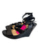 Gianni Bini Shoe Size 11 Black Leather Upper open toe Multiple Straps Shoes Black / 11