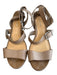 Gianni Bini Shoe Size 11 nude Leather Upper open toe Multiple Straps Wedge Shoes nude / 11