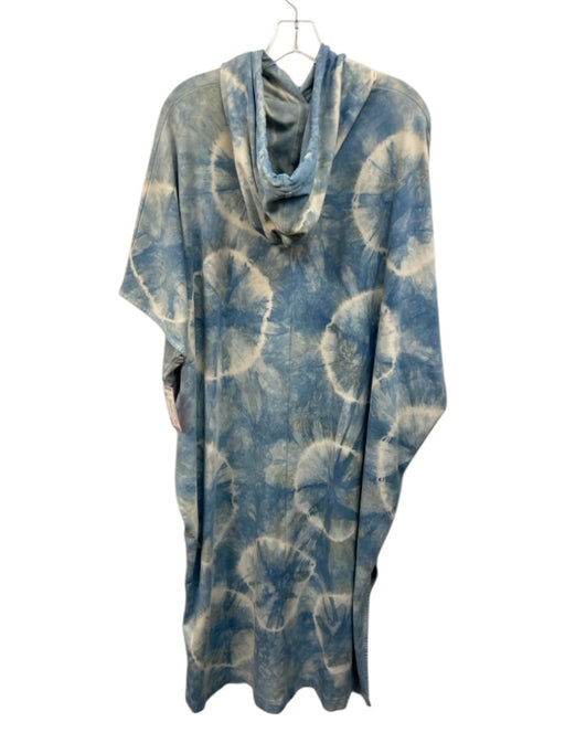 COS Size L Blue & White Cotton Tie Dye Hood Midi Cover Up Dress Blue & White / L