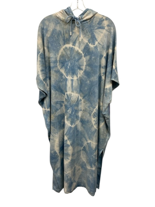 COS Size L Blue & White Cotton Tie Dye Hood Midi Cover Up Dress Blue & White / L