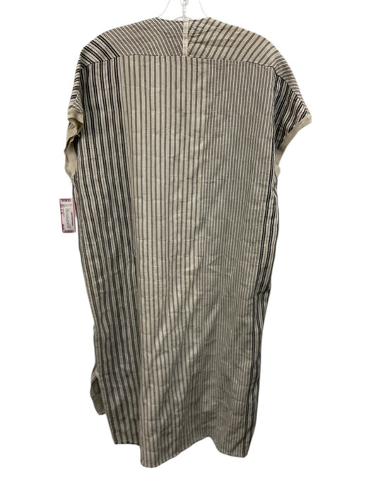 Hannoh Wessel Size S / 36 Cream & Navy Blue Cotton Blend Drop Shoulder Dress Cream & Navy Blue / S / 36