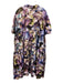 Kika Vargas Size L Purple, Blue, Multi Cotton Abstract Floral Tiered Dress Purple, Blue, Multi / L