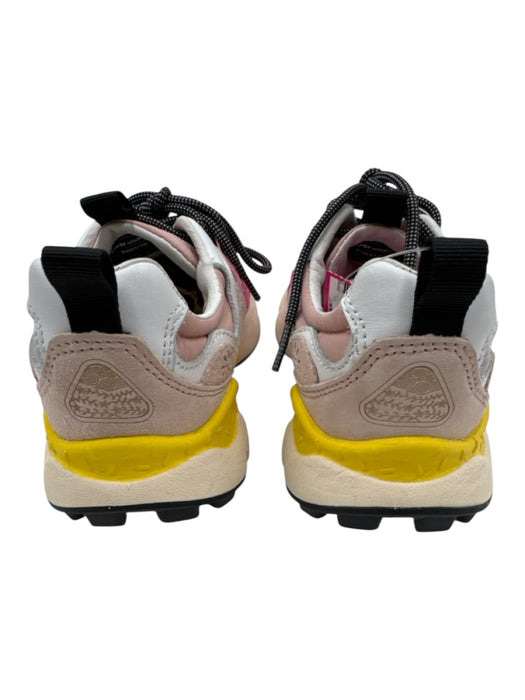 Flower Mountain Shoe Size 37 Pink, Yellow, White Leather & Nylon Laces Sneakers Pink, Yellow, White / 37