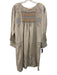 Tory Burch Size M Gray, Yellow, Blue Linen Blend Long Sleeve Geometric Dress Gray, Yellow, Blue / M