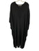 Ocean + Main Size XL Black Silk Batwing V Neck Midi Caftan Dress Black / XL