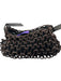 Alienina Dark Gray & Black Cord Leather Strap Woven Hobo Bag Dark Gray & Black