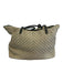 Kempton & Co Beige & Black Leather Shoulder Strap Woven Pockets Tote Bag Beige & Black / L