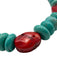 Turquoise & Red Stone Coral Disc Beads Hook & Eye Necklace Turquoise & Red