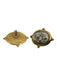 Susan Shaw Gold & Silver 24K Plated Gold Oval Bee Post Back Earrings Gold & Silver