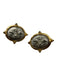 Susan Shaw Gold & Silver 24K Plated Gold Oval Bee Post Back Earrings Gold & Silver