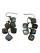 Gunmetal & Gray Metal Labradorite Cushion Cut Faceted Stone Drop Earrings Gunmetal & Gray