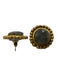 Susan Shaw Gold & Gray 24K Plated Gold Faceted Stone Halo Setting Earrings Gold & Gray