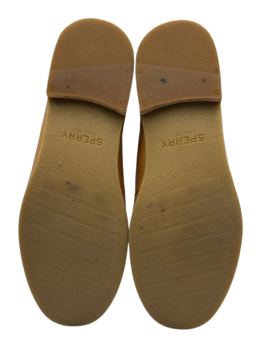 Sperry Shoe Size 7 Tan Brown Grained Leather Contrast Stitch Rubber Sole Loafers Tan Brown / 7