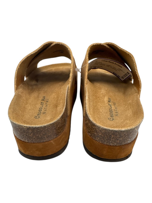 Chocolat Blu Shoe Size 38 Beige & Brown Leather Cork Criss Cross Slide Sandals Beige & Brown / 38