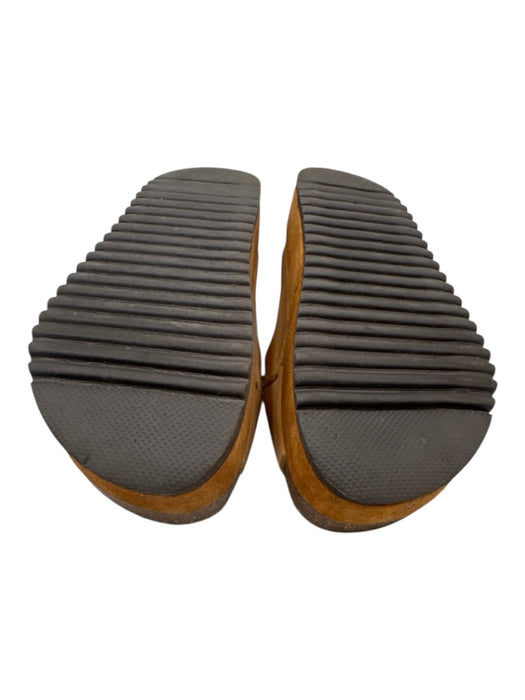 Chocolat Blu Shoe Size 38 Beige & Brown Leather Cork Criss Cross Slide Sandals Beige & Brown / 38