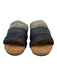 Taos Shoe Size 7.5 Gray, Blue, Brown Leather Cork Woven Wedge Slide Sandals Gray, Blue, Brown / 7.5
