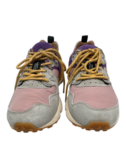 Flower Mountain Shoe Size 7 Purple, Gray, Yellow Nylon Suede Laser Cut Sneakers Purple, Gray, Yellow / 7
