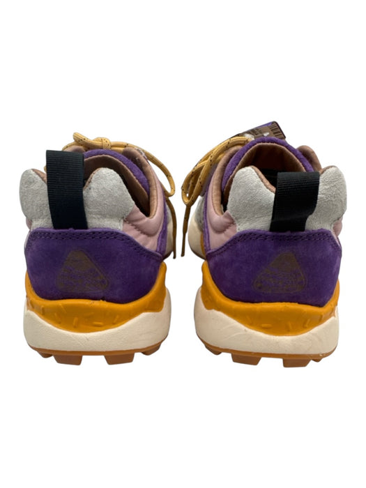 Flower Mountain Shoe Size 7 Purple, Gray, Yellow Nylon Suede Laser Cut Sneakers Purple, Gray, Yellow / 7