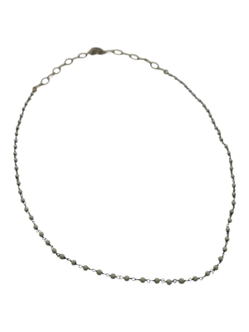Silver, Gold, White 925 Silver Metal Beaded Chain Cross Pendant Long Necklace Silver, Gold, White