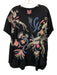 Johnny Was Los Angeles Size M/L Black, Blue, Multi Cotton Floral Embroidery Top Black, Blue, Multi / M/L