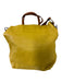 Nancybird Yellow, Pink & Brown Leather Magnetic Snap Multiple Straps Tote Bag Yellow, Pink & Brown