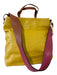 Nancybird Yellow, Pink & Brown Leather Magnetic Snap Multiple Straps Tote Bag Yellow, Pink & Brown