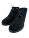 Alaia Shoe Size 37 Black Leather Upper Perforated Laser Cut Lace Up Booties Black / 37