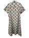 Livro Size M White, Red & Blue Cotton Floral Short Cuffed Sleeve Collared Dress White, Red & Blue / M